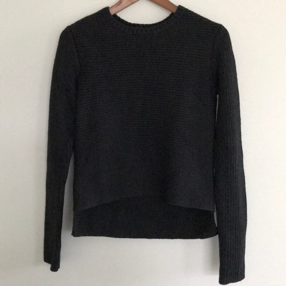 T Alexander Wang Cropped Black Wool Mohair Sweater